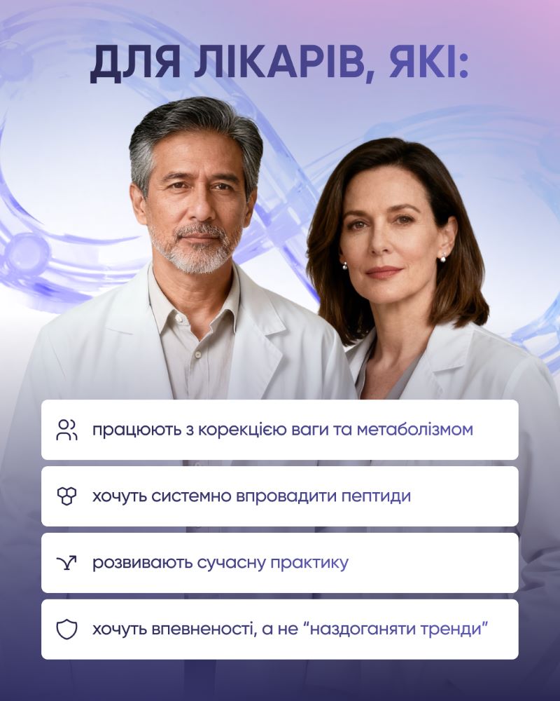 Вперше в Україні: стартує перше системне пептидне навчання для лікарів